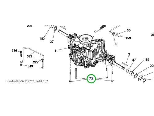 Husqvarna peremes csavar 5/16x2,75 col TC 342 fűnyírótraktorhoz robbantott ábra