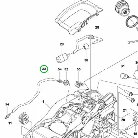 Husqvarna benzincső T525 láncfűrészhez robbantott ábra