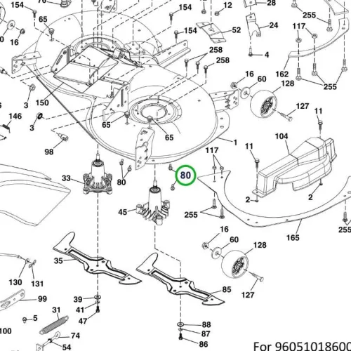 Husqvarna kocsicsavar 5/16 UNC 3/4 col TS 342 fűnyírótraktorhoz robbantott ábra