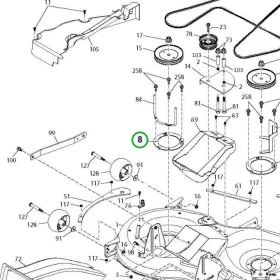 Husqvarna késtengely merevítő lemez TC 242T fűnyírótraktorhoz robbantott ábra