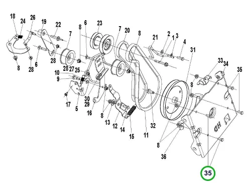 Husqvarna csavar 5/16" x 3/4" LC 153, R 316T AWD, R 316Ts AWD riderhez robbantott ábra