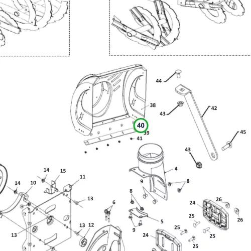 Husqvarna kocsicsavar 5/16 UNC x 0,625 col ST 224, ST 227 hómaróhoz robbantott ábra