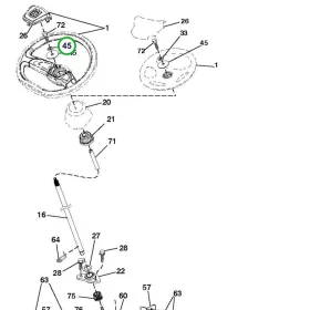 Husqvarna kormányzás alátét TS 138, TS 142, TC 138 fűnyírótraktorhoz robbantott ábra