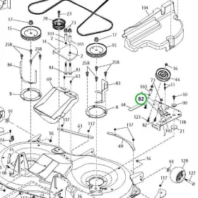 Husqvarna vágóasztal csapszegcsavar TC 242T fűnyírótraktorhoz robbantott ábra