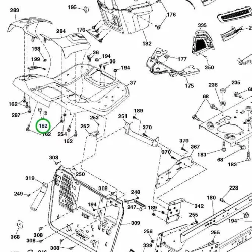 Husqvarna karosszériacsavar TS 138, TC 342 fűnyírótraktorhoz robbantott ábra