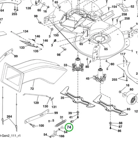 Husqvarna szemescsavar 5/16 x 3,5 col TC 342 fűnyírótraktorhoz robbantott ábra