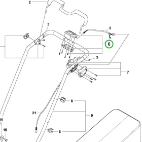 Husqvarna vezérlőpanel tolós kivitel LC 247iX fűnyíróhoz robbantott ábra
