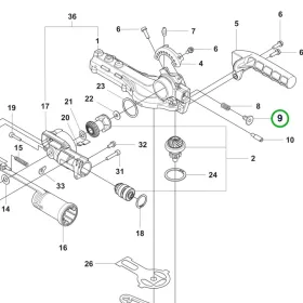 Husqvarna szöghajtóház ütköző 525HE3, 525HE4 sövényvágóhoz robbantott ábra