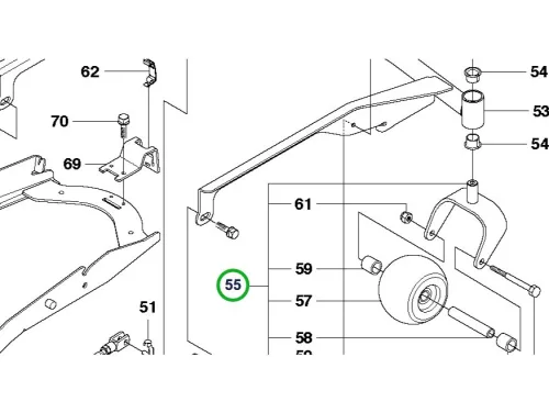Husqvarna vágóasztal támasztókerék egység szürke R 316Ts AWD riderhez robbantott ábra