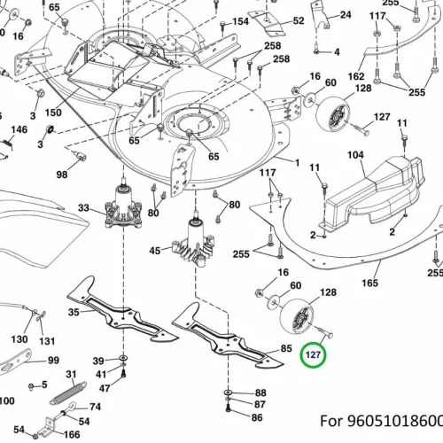 Husqvarna vállas csavar 3/8 UNC 3 5/8 col TS 342 fűnyírótraktorhoz robbantott ábra