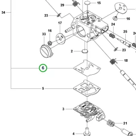 Husqvarna szivattyú membrán T525 láncfűrészhez robbantott ábra