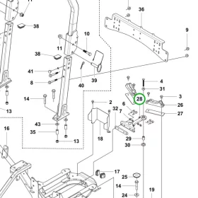 Husqvarna kapcsolókar egység váz P 520DX, P 525DX riderhez robbantott ábra