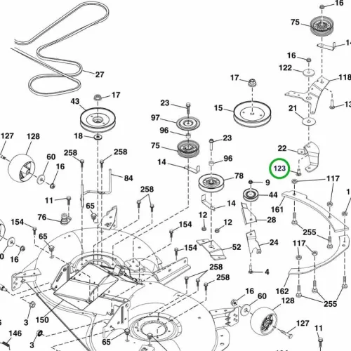 Husqvarna kocsicsavar 3/8 x 1,25 col TC 342, TC 142T fűnyírótraktorhoz robbantott ábra