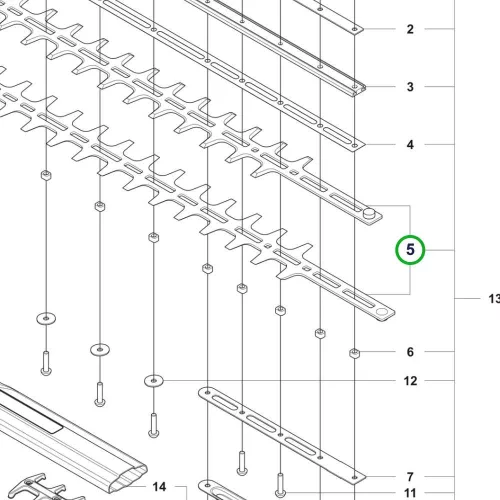 Husqvarna vágókés készlet HD60 525HE3, 525HE4, 522HD60X sövényvágóhoz robbantott ábra