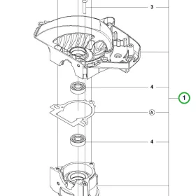 Husqvarna forgattyúház készlet 522HDR75X, 522HD60X sövényvágóhoz robbantott ábra
