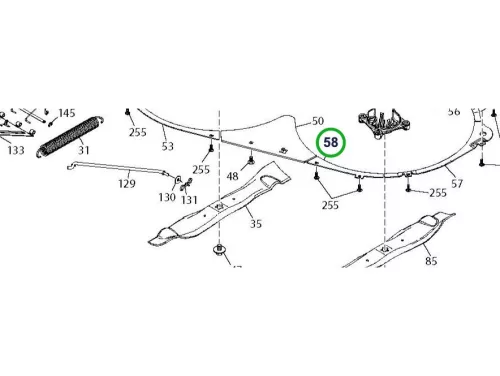Husqvarna jobb hátsó védőlemez 108 cm TC 242T fűnyírótraktorhoz robbantott ábra