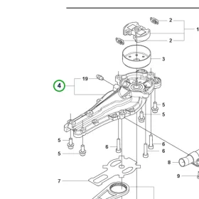Husqvarna felső szöghajtómű 522HDR75X, 522HD60X, 322HD60 sövényvágóhoz robbantott ábra
