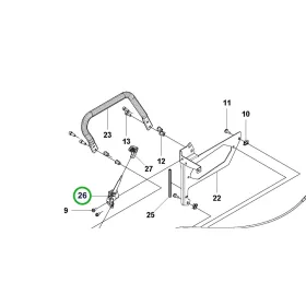 Husqvarna gázkapcsoló P 520DX, P 525DX riderhez robbantott ábra