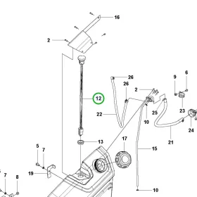 Husqvarna üzemanyagszint mérő P 520DX, P 525DX, P 535HX riderhez robbantott ábra