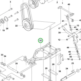 Husqvarna PTO rögzítő P 525DX, P 520DX, P 535HX riderhez robbantott ábra