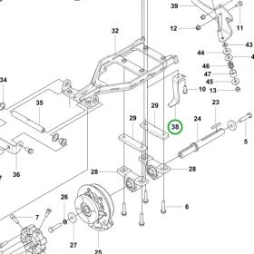 Husqvarna PTO tartó P 525DX, P 520DX, P 535HX riderhez robbantott ábra