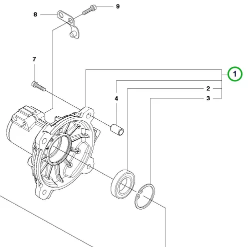 Husqvarna kuplungfedél régi forgattyúházhoz 555RXT, 555FXT fűkaszához robbantott ábra