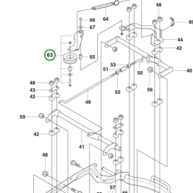 Husqvarna vágóasztal szíjfeszítő egység szett R 214TC, R 214C riderhez robbantott ábra