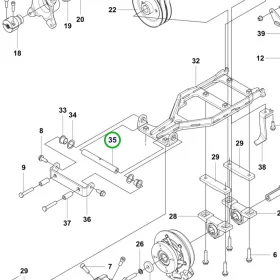 Husqvarna PTO tengely P 525DX, P 520DX, P 535HX riderhez robbantott ábra