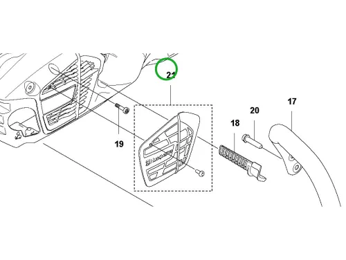 Husqvarna légszűrő védőrács 540i XP, 542i XP láncfűrészhez robbantott ábra