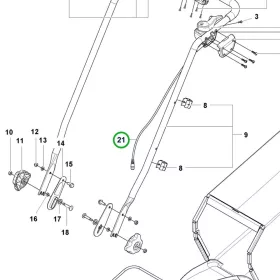 Husqvarna fogantyú kábel LC 247i, LC 347iVX fűnyíróhoz robbantott ábra