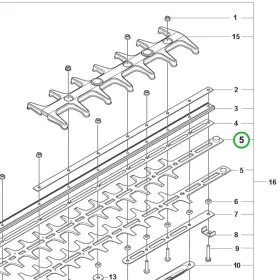 Husqvarna sövényvágó kés 60 cm 522iHD60 sövényvágóhoz robbantott ábra
