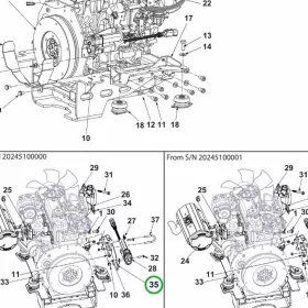 Husqvarna gázkar tartókonzol régebbi kivitel P 535HX, P 525DX riderhez robbantott ábra