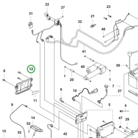 Husqvarna fedél elektromos P 524X, P 524X EFI, P 525DX riderhez robbantott ábra
