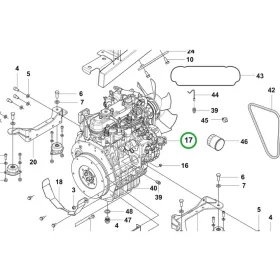 Husqvarna motor komplett P 525DX, P 535HX riderhez robbantott ábra