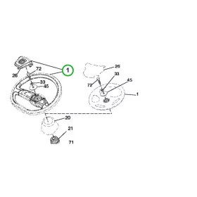 Husqvarna kormánykerék soft touch TS 138, TS 142 fűnyírótraktorhoz robbantott ábra