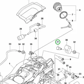 Husqvarna levegőszelep T525, T540 XP Mark III láncfűrészhez robbantott ábra