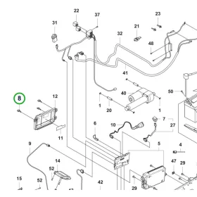 Husqvarna rögzítő tüske P 524X, P 524X EFI, P 525DX riderhez robbantott ábra