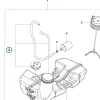 Husqvarna benzincső komplett US kivitel 525LK, 525RX fűkaszához robbantott ábra