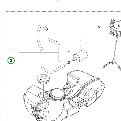 Husqvarna benzincső komplett US kivitel 525LK, 525RX fűkaszához robbantott ábra