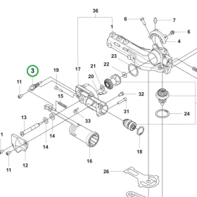 Husqvarna szöghajtóház rögzítőtüske 525HE3, 525HE4 sövényvágóhoz robbantott ábra