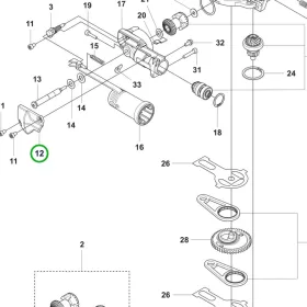Husqvarna szöghajtóház fedél 525HE3, 525HE4 sövényvágóhoz robbantott ábra