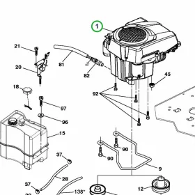 Husqvarna HS 608 motor komplett TS 138, TS 142 fűnyírótraktorhoz robbantott ábra