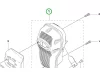 Husqvarna kipufogódob hálóval 555RXT, 555FXT fűkaszához robbantott ábra
