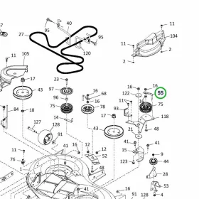 Husqvarna kuplungkar szíjterelő TC 138, TC 238T fűnyírótraktorhoz robbantott ábra