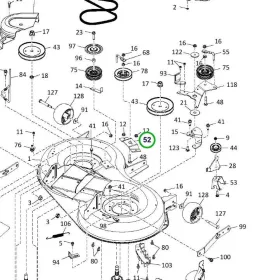 Husqvarna középső V görgő konzol TC 138, TC 238T fűnyírótraktorhoz robbantott ábra
