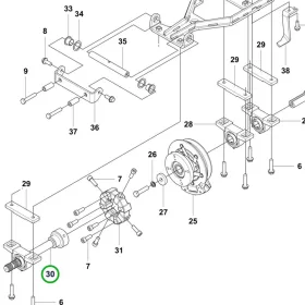 Husqvarna PTO tengely komplett P 525DX, P 520DX, P 535HX riderhez robbantott ábra