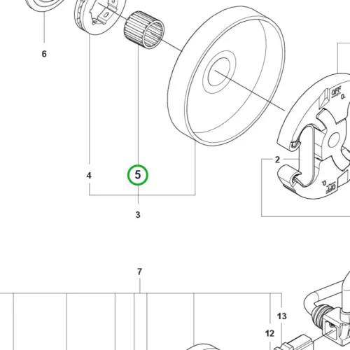 Husqvarna kuplungcsapágy 545 Mark II, 550 XP Mark II láncfűrészhez robbantott ábra