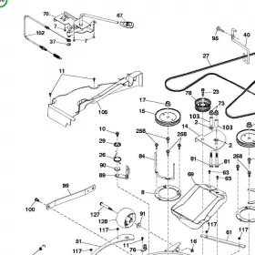 Husqvarna húzórugó vágóasztal TC 242T fűnyírótraktorhoz robbantott ábra