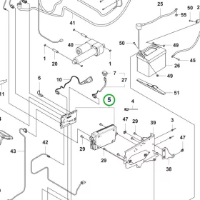 Husqvarna elektromos doboz P 524X, P 524X EFI, P 525DX riderhez robbantott ábra