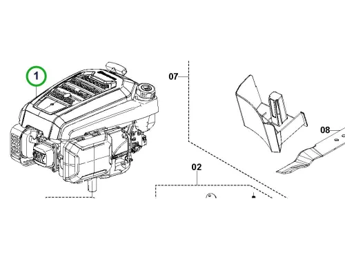 Husqvarna motor LC 151, LC 151S fűnyíróhoz robbantott ábra